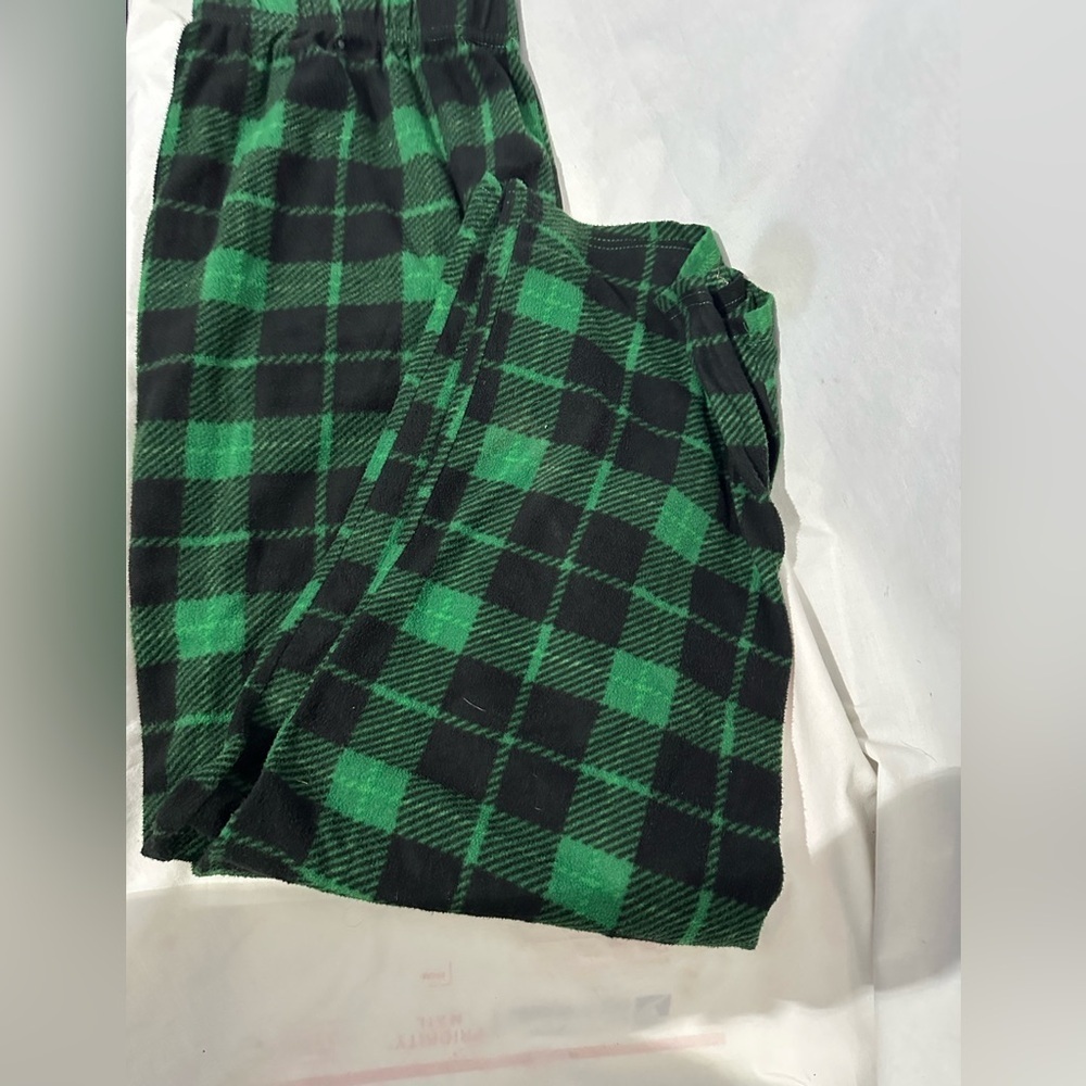 Mission Ridge Green and Black Plaid Fleece Pajama Pants | 2XL